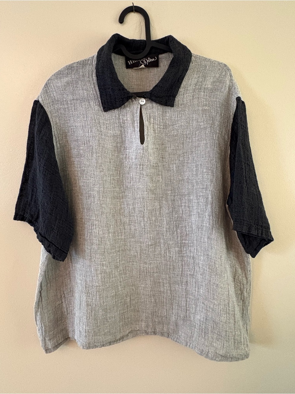 Two-Tone Linen Polo Shirt - Vintage Hino & Malee